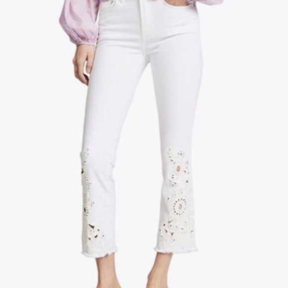 We The Free White Floral Cutout Jeans Women's 28 - Picture 2 of 13